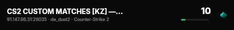 CS2 CUSTOM MATCHES [KZ] — CYBERSHOKE.NET live status badge
