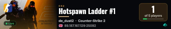 Hotspawn Ladder #1 live status badge