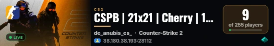 CSPB | 21x21 | Cherry | 128 TICK | skin | GL live status badge