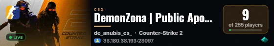 DemonZona | Public Apocalypse | !hlx live status badge