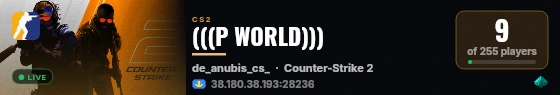 (((P WORLD))) live status badge