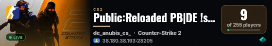 Public:Reloaded PB|DE !shop (Free Credits) live status badge