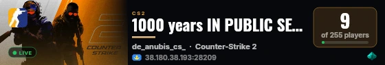 1000 years IN PUBLIC SERVER live status badge