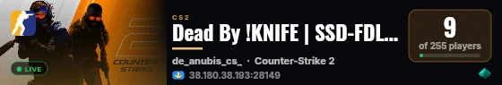 Dead By !KNIFE | SSD-FDL-VIP live status badge