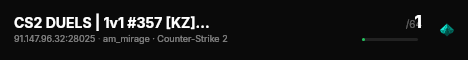 CS2 DUELS | 1v1 #357 [KZ] — CYBERSHOKE.NET (ARENA MAPS) live status badge