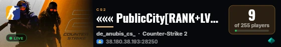 ««« PublicCity[RANK+LVL] :: !menu »»» live status badge