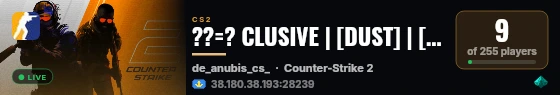 ??=? CLUSIVE | [DUST] | [GG/WP] !skin !knife live status badge