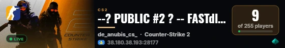--? PUBLIC #2 ? -- FASTdl • 128TR • STICKERS | SKINS live status badge