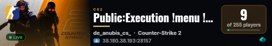Public:Execution !menu !extra !pet !crow !rocket !unlim live status badge