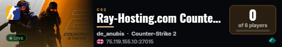 Ray-Hosting.com Counter-Strike 2 Server live status badge