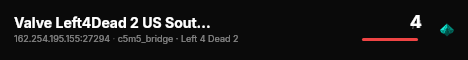 Valve Left4Dead 2 US SouthWest Server (srcds2001-lax2.389.280) live status badge
