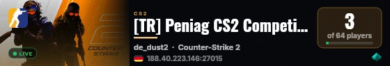 [TR] Peniag CS2 Competitive Server live status badge