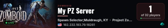 My PZ Server live status badge