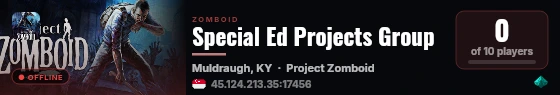Special Ed Projects Group live status badge