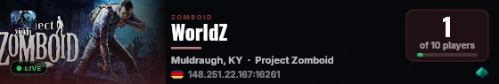 WorldZ live status badge