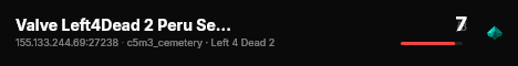 Valve Left4Dead 2 Peru Server (srcds1014-lim1.251.224) live status badge