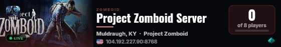 Project Zomboid Server live status badge