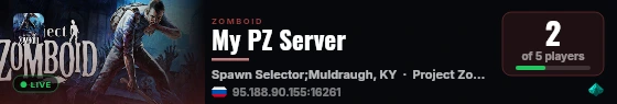 My PZ Server live status badge