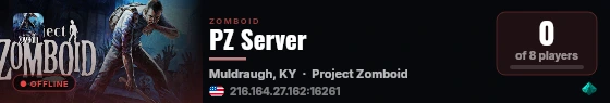 PZ Server live status badge