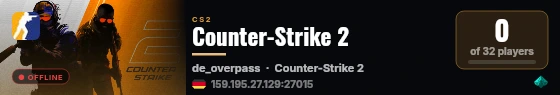 Counter-Strike 2 live status badge