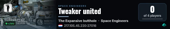 Tweaker united live status badge