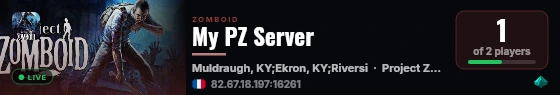 My PZ Server live status badge