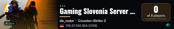 Gaming Slovenia Server CS2 live status badge