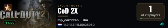 CoD 2X live status badge