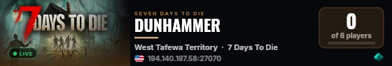 DUNHAMMER live status badge