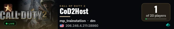 CoD2Host live status badge