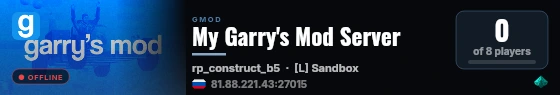 My Garry's Mod Server live status badge