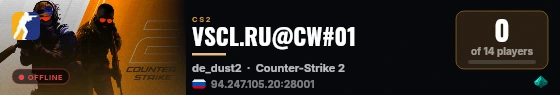 VSCL.RU@CW#01 live status badge