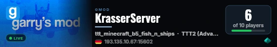 KrasserServer live status badge
