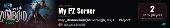 My PZ Server live status badge