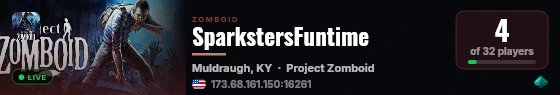 SparkstersFuntime live status badge