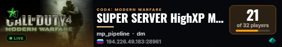 SUPER SERVER HighXP Made in Russia live status badge