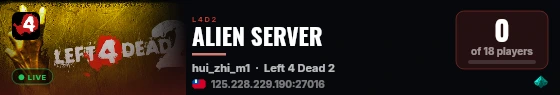 ALIEN SERVER live status badge