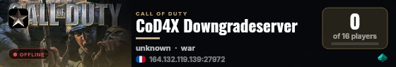 CoD4X Downgradeserver live status badge