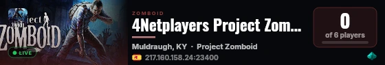 4Netplayers Project Zomboid Server live status badge
