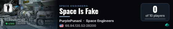 Space Is Fake live status badge