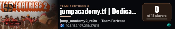 jumpacademy.tf | Dedicated Server (VPS-1) | AU live status badge