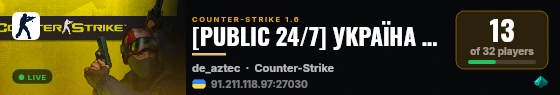 [PUBLIC 24/7] УКРАЇНА #1 © live status badge