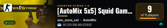 [AutoMix 5x5] Squid Game A®ENA #1 live status badge