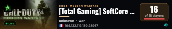 [Total Gaming] CRK #3 XP+ FFA By www.shadow.gg live status badge
