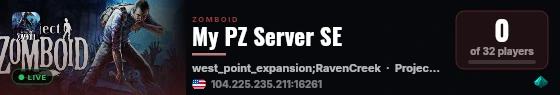 My PZ Server SE live status badge