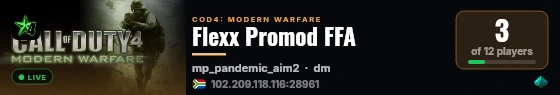 Flexx Promod FFA live status badge
