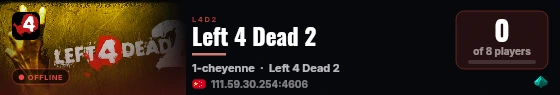 Left 4 Dead 2 live status badge
