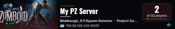 My PZ Server live status badge