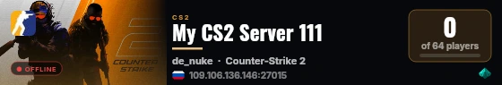 My CS2 Server 111 live status badge