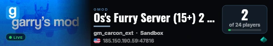 Os's Furry Server (15+) live status badge